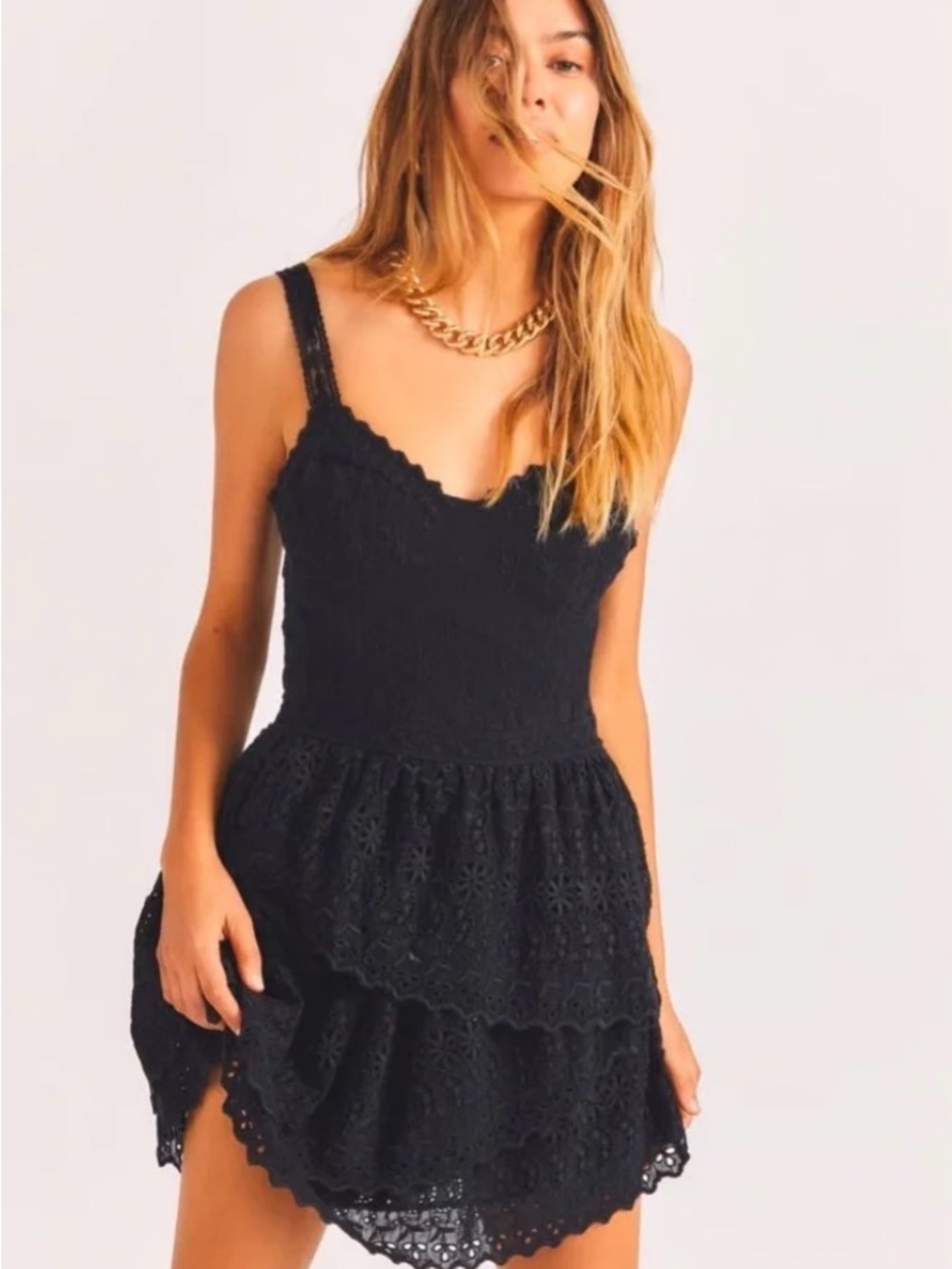 NWOT LoveShackFancy Caro Dress in Black